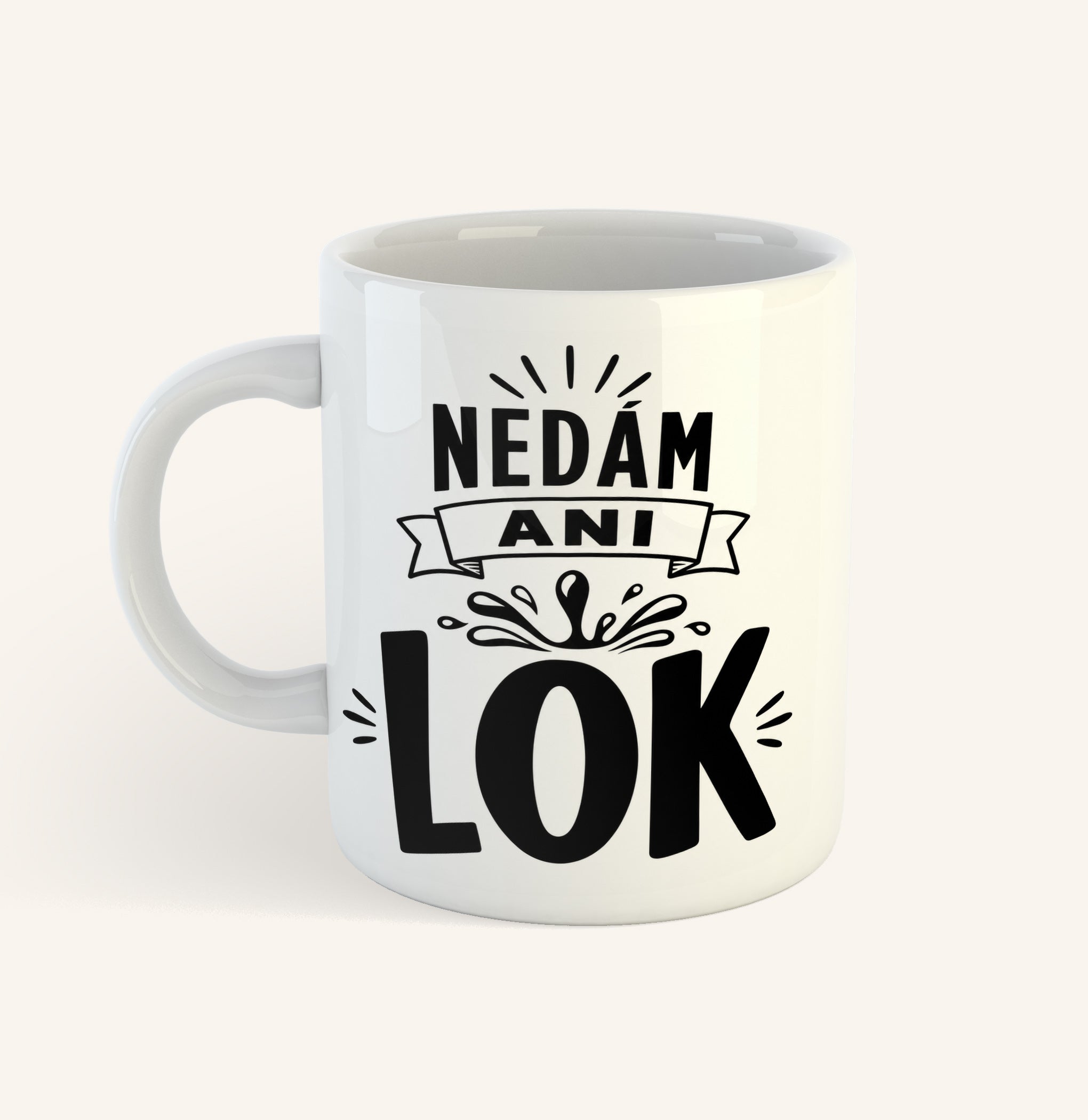Keramický hrnek s textem Nedám ani lok