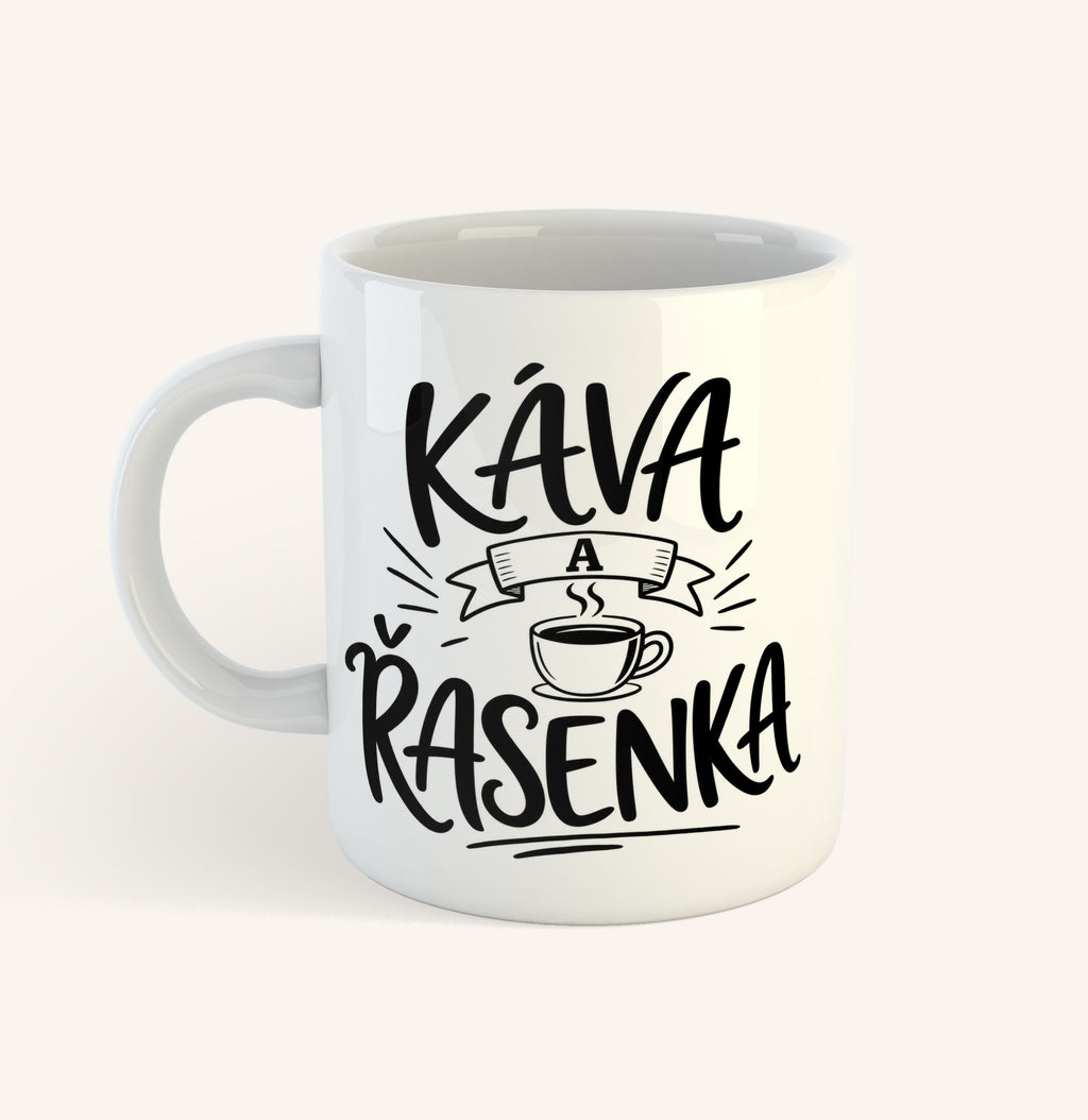 Keramický hrnek s textem Káva a řasenka