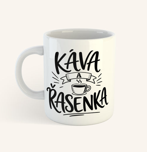 Keramický hrnek s textem Káva a řasenka