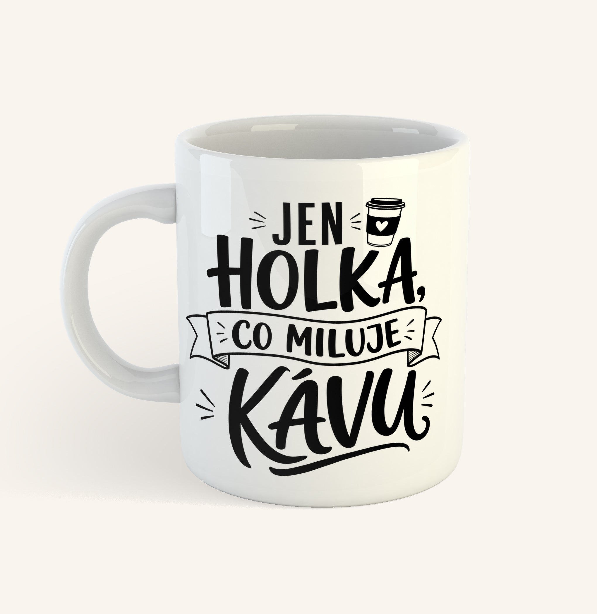 Keramický hrnek s textem Jen holka, co miluje kávu