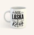 Keramický hrnek s textem Mír, láska a káva