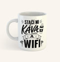 Keramický hrnek s textem Stačí mi káva a wifi